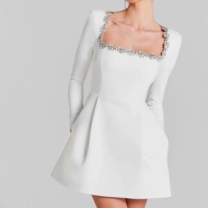NADINE MERABI White Long Sleeve Dress